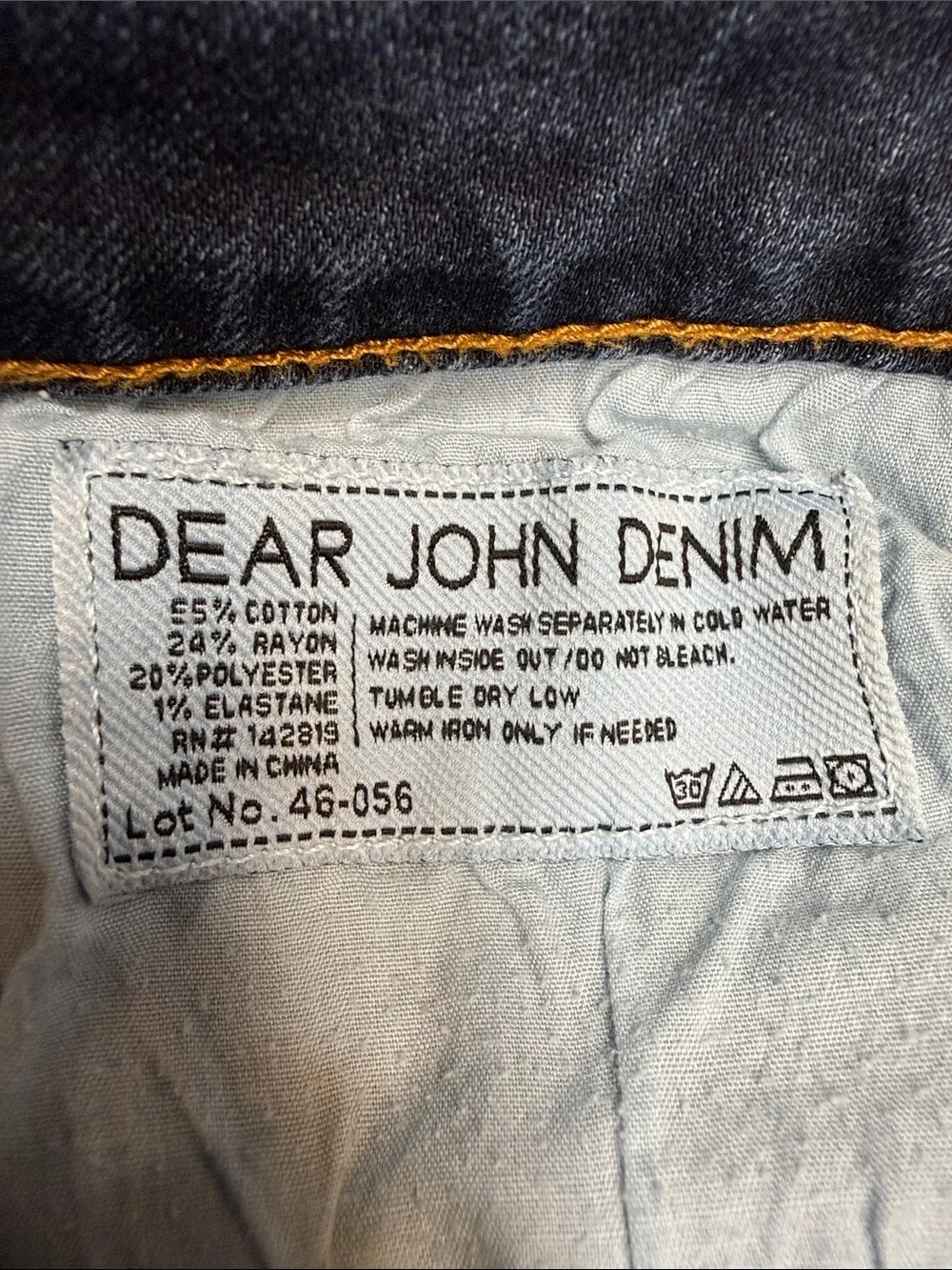 Dear John Women’s Straight Leg Jeans in Dark Blue Wash - Picture 7 of 7